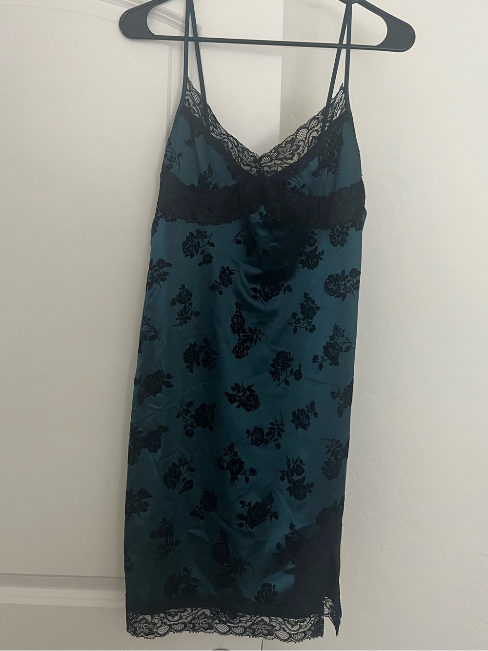 Dress with Black Lace Trim